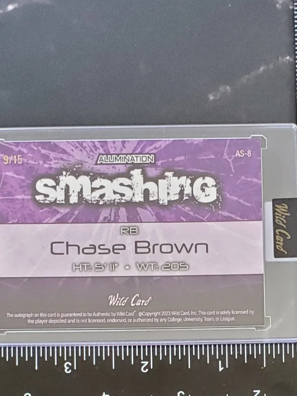Chase Brown 2023 Wild Card  Smashing Auto RC #AS-8 9/15 Rookie Bengals